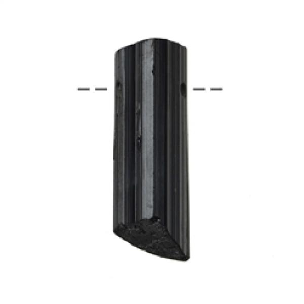 Rohkristall Schörl – gebohrt (4,0 - 4,9cm), schwarzer Turmalin